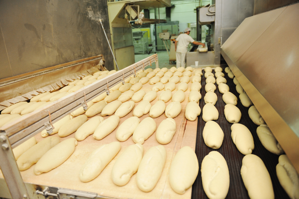 bread bakery food factory production with fresh products